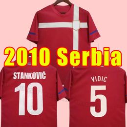 2010 Retro Voetbalshirts SERVIË Kolarov Ivanovic Home Rode Jersey Subotic Stankovic Vidic Zigic Camiseta De Futbol Voetbalshirt 10 11