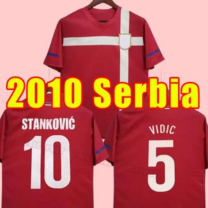 2010 Maillots de football rétro SERBIE Kolarov Ivanovic Accueil Maillot rouge Subotic Stankovic Vidic Zigic Camiseta De Futbol Maillot de football 10 11