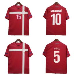 2010 Serbie IVANOVIC maillots de football rétro maison rouge Vintage KRASIC VIDIC ZIGIC JOVANOVIC NINKOVIC maillot de football