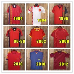 2010 Espagne Retro Soccer Jerseys 1996 2002 08 12 18 Camiseta de Futbol Raul Xavi Hierro Luis Enrique Alonso Caminero Iniesta Puyol Pique Torres Guerrero Guardiola 88