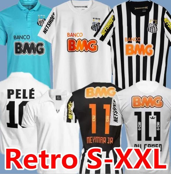 2011 2012 2013 maillots de football rétro Santos 11 12 13 NEYMAR JR Ganso Elano Borges Felipe Anderson vintage classic1970 maillot de football PELE