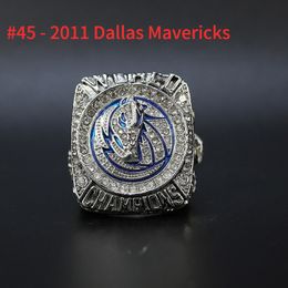 2011 Mavericks Campeones del equipo nacional de baloncesto Anillo de campeonato con caja de madera Recuerdo Hombres Mujeres Niño Fan Brithday Regalo 2022 2023 Hip hop Deporte Punk