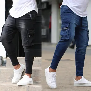 Autumn Winter Heren Multi-Pocket Stretch-Fit Slim Jeans Business Casual Classic Style Fashion Denim Work Pants broek broek