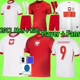 2012 Polands 2024 Lewandowski Soccer Jerseys Men Kid Kit Polonia 2025 Zielinski Milik Zalewski Szymanski Shirt Football Polish Tira TOLEN 24 25 Version du joueur
