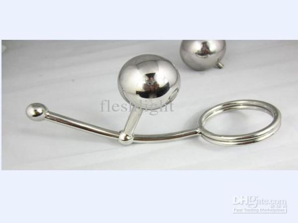 2012 Les derniers produits de la double balle en acier inoxydable peuvent déplacer la balle anal hook bondage hook3158696