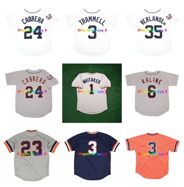 2012 World Series Tigers Baseball Jersey Justin Verlander Lou Whitaker Kirk Gibson Miguel Cabrera Al Kaline Alan Tramell Norm Cash Practice de Batting