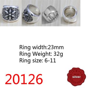 20126 Fashion Ring S925 Sterling Silver Agressif Hexagram Lettre Beau Personnalité Simple Couple Européen et Américain Doigt Décoration