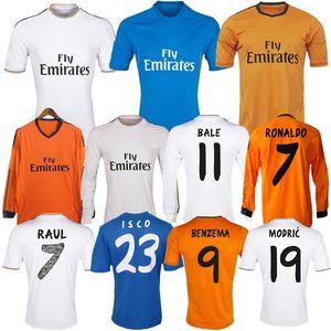 2013 2014 RONALDO SERGIO RAMOS Maillots de football Bale 13 14 Benzema Raul Real Madrid à domicile Modric troisième maillot de football classique vintage ISCO