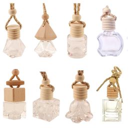 Bure auto hangende glazen fles lege parfum aromatherapie navulbare diffuser lucht frissere geur hanger ornament fy5288 0704