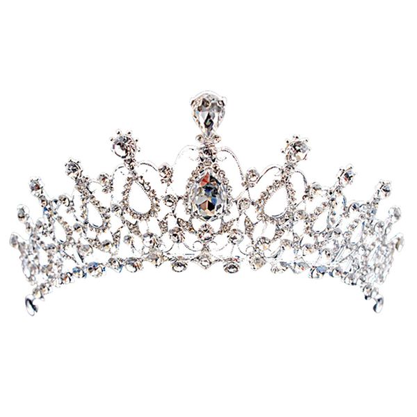 Couronne de mariée de luxe pas cher mais de haute qualité cristaux perlés étincelants couronnes de mariage royal cristal voile bandeau accessoires de cheveux fête CPA790