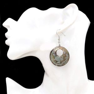 6 pièces mode naturel naturel sculpté coquille boucle d'oreille Vintage argent mariage boucles d'oreilles breloques bijoux pour femmes 30 mm