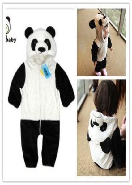 2013 Nuevo estilo Baby Panda Romper encantadora ropa de modelado de animales de manga larga BoyGirl039s Ropa para escalar con sombrero 2682311