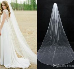 2017 Date Une Couche Avec Peigne Voile Re-brodé Doux Tulle Voile De Mariée Ivoire Dentelle Pétoncle Voile De Mariage Accessoires De Mariée CPA077