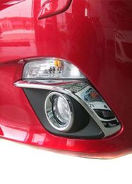 2014 2015 Mazda 3 Axela ABS Chrome Front Fog Licht Wenkbrauw Eyelid Fog Licht Lamp Cover Cover Car Styling Accessoires 2PCSSet2895437