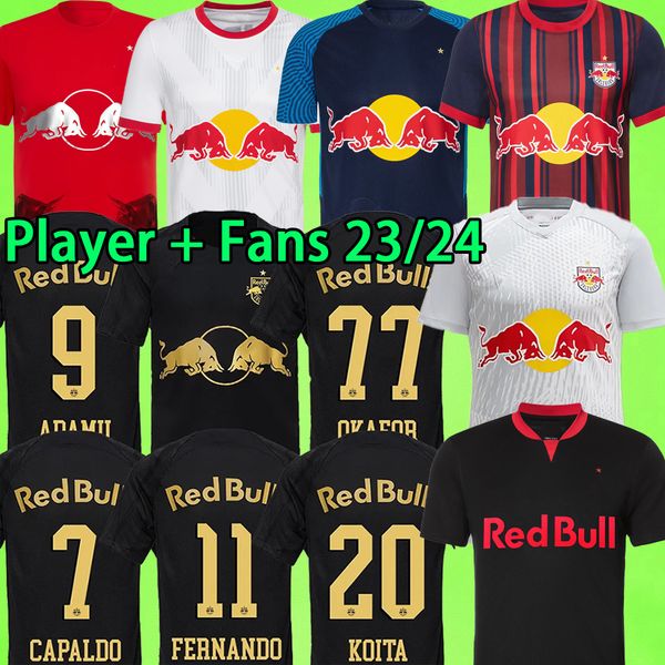 2023 2024 Salzburg Soccer Jerseys Cup Fan Player Versión Sucic Mens FERNANDO PAVLOVIC OKAFOR DEDIC SOLET ADAMU KJAERGAARD CAPALDO Camiseta de fútbol roja 22 23 24 Uniforme