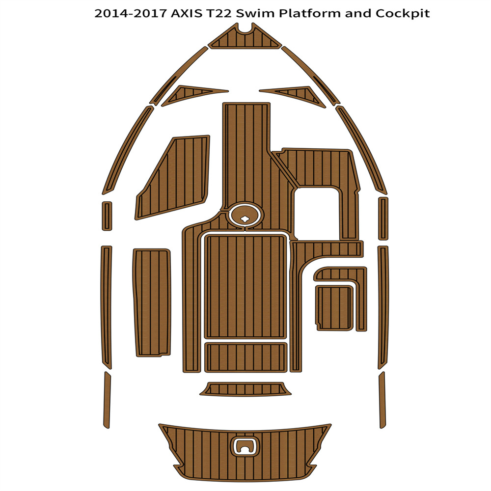 2014–2017 AXIS T22 Schwimmplattform Cockpit Pad Boot EVA-Schaum Teak Deck Bodenmatte