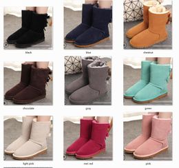 Mujeres cortas de nieve WGG botas de nieve de invierno Botas de cuero Botas de cuero Boot Us talla 5 --- 13