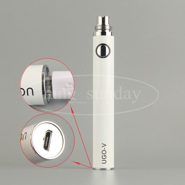 Batterie d'origine UGO V T avec câble USB Evod Pass Through Vaporizer Pen Bottom Charge 650 900 1100mAh E Cigarette fit 510 Atomizer