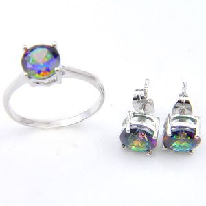 Nuevo llega 2 colores accesorios nupciales de moda joyería de cristal colorida anillos aretes para los amantes conjuntos de joyas envío gratis Z0001