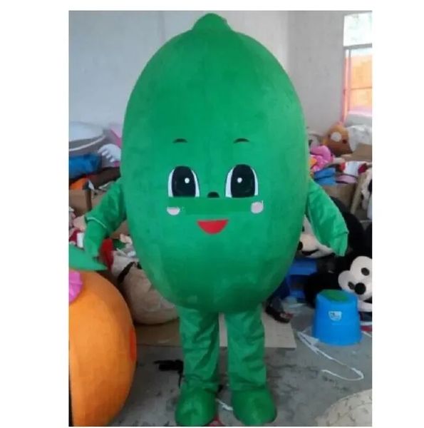 2014 Halloween Costume de mascotte de citron vert de haute qualité personnaliser le pied de dessin animé en peluche personnage de thème animé taille adulte carnaval de Noël