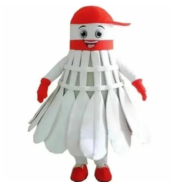 2014 Halloween White Badminton Mascot Costume de haute qualité Personnalisez le cartoon Piède Anime Thème personnage de la taille de Noël adulte