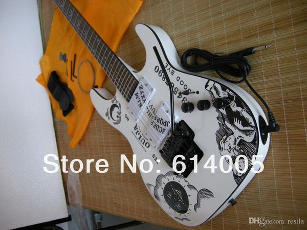 Guitarra eléctrica blanca Sun Moon KH-2 OUIJA Edición limitada Kirk Hammett Signature