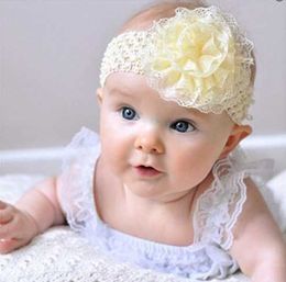 2014 nieuwe kinderpopuleerde haarband babyhaaraccessoires kanten gebreide hoofdband 7 kleurenpatches