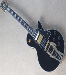 2014 New Good Quality Custom Back Beauty Rocker Jazz Big Black Electric Guitar Three Pickups6656770