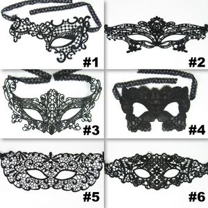 6 Design Masquerade Maskers Lace Black Party Kant Masker Sexy Speelgoed voor Dames Halloween Dance Party Mask