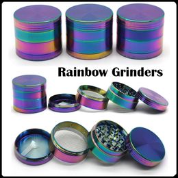 Rainbow Grinders Ice Blue Zinklegering Metalen Grinder Accessoires 40 50 55 63 mm Diameter 4 Onderdelen Droog Herb Billers Snel