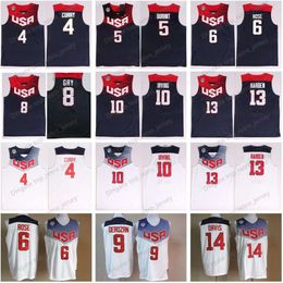 2014 USA Basketball Jersey Dream Team Eleven 4 Stephen Curry 5 Thompson 6 Derrick Rose 10 Kyrie Irving James Harden Kevin Durant National