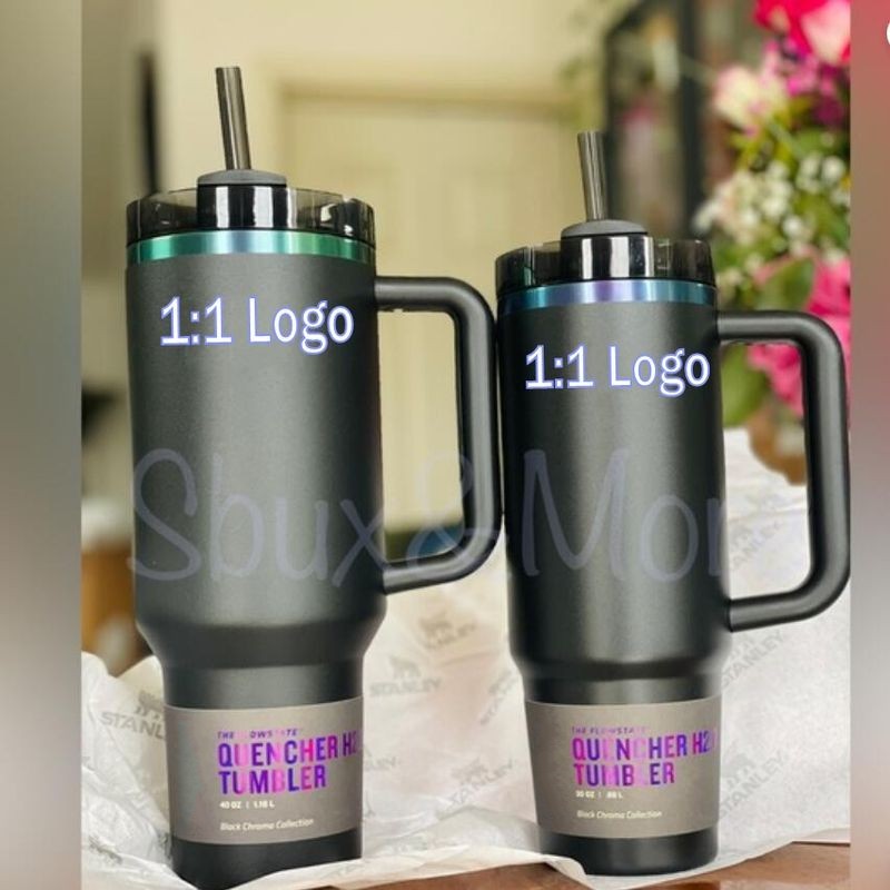 Starback rosa inverno rosso per vacanza H2.0 Mughe da 40 once Cosmo Pink Parade Tumblers Cups Target Flamingo San Valentino Regalo 1: 1 Logo Black Chroma Bottle US Stock Shipping