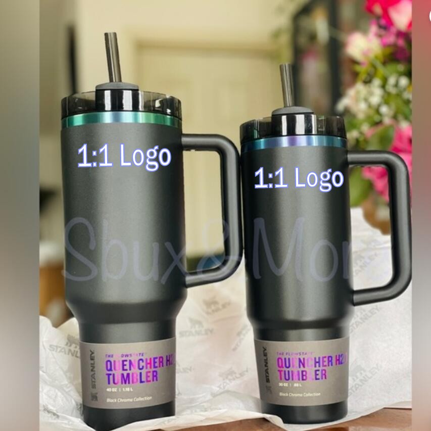 العطلة الحمراء الشتاء النجوم النجوم H2.0 40oz أكواب Cosmo Pink Parade Tumblers Care Cars Target Flamingo Valentine Day Gift 1: 1 Logo Black Chroma Bottle US Stock Stock