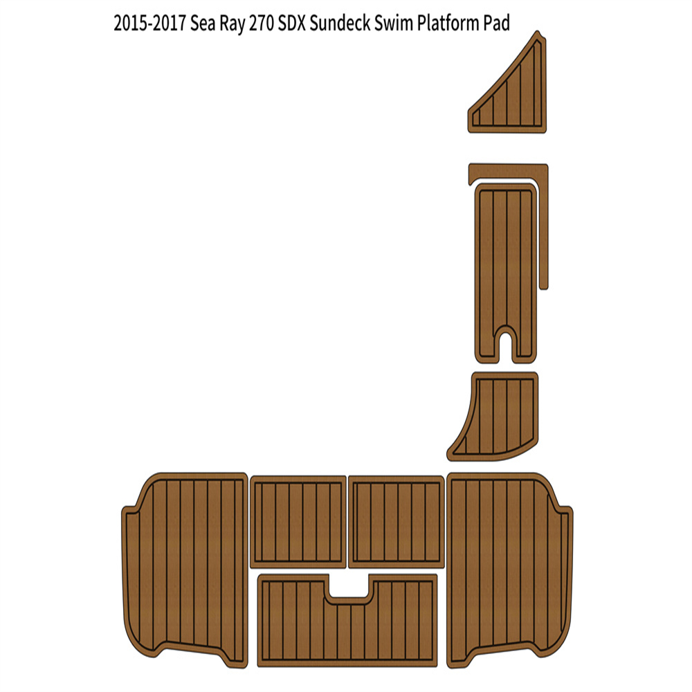 2015-2017 Sea Ray 270 SDX Sundeck Sware Platform Boat Boat Eva Foam Teak Floor Mat Self-поддержка Ahesive Seadek Gatorstep стиль стиль