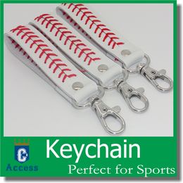 2018 honkbal lederen sleutelhanger fastpitch softball accessoires honkbal naad sleutelhanger