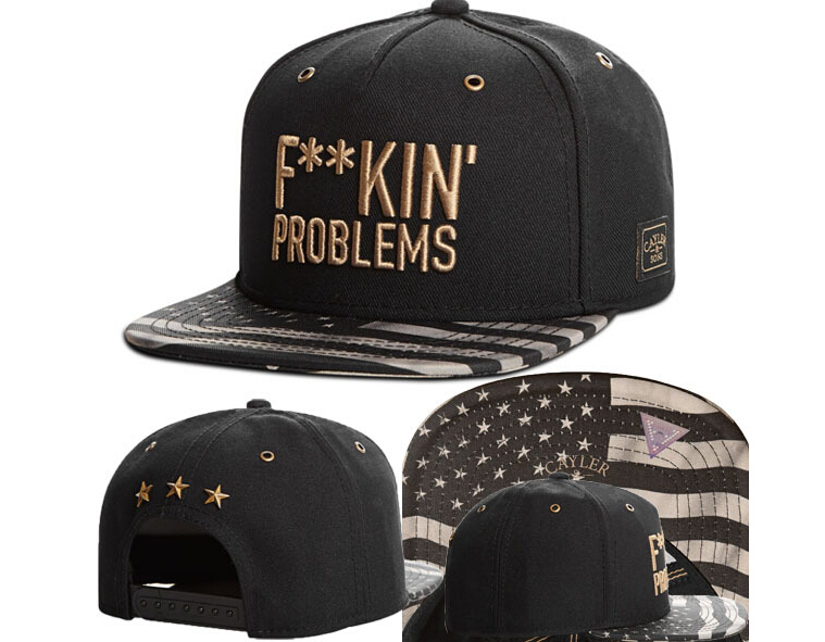 Yeni InfashionCaps Cayler Sons F ** Kin Sorunları Siyah Altın Snapback Cap İndirim Ucuz Snapbacks Beyzbol Kapakları Sıcak Noel Satış