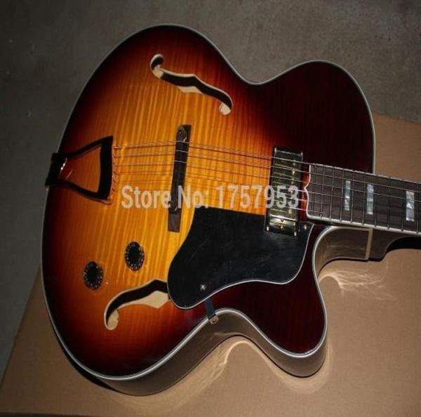 2015 China Factory Custom Top Quality Quality Tiger Tiger Maple Sunburst Semi Hollow L5 Jazz Electric Guitar 515093944