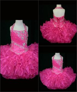 2015 Custom Made Halter Top Little Rosie Cupcake Girl039s Pageant -jurken Lovely Little Little Rosie Pink Glitz Party Girl039S6286555