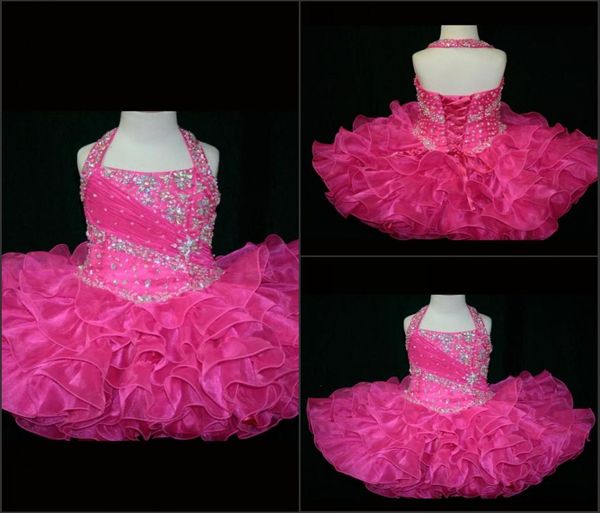 2015 por encargo Halter Top Little Rosie Cupcake Girl039s vestidos del desfile Lovely Little Rosie Pink Glitz Party Girl039s1478330