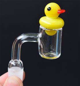 Parte superior plana XL 4 mm de espesor Cuarzo Banger Nail Duck Carb Cap Dabber con 10 mm 14 mm 18 mm Clavo de cuarzo sin cúpula para Bong de vidrio