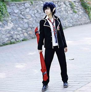 2015 Vestido Fantasia Disfraces sexy Sexo Blue Exorcist Rin Okumura Cos Anime Cosplay Blanco y negro Conjuntos de disfraces más baratos diferentes 9923875