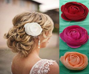 2015 mode populaire mariage cheveux fleurs à la main pinces à cheveux de mariée Barrettes demoiselle d'honneur cheveux pièces accessoires de mariage 8 CM Diam2602519