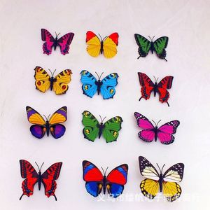 2015 aimants pour réfrigérateur 100 pièces petite taille coloré en trois dimensions Simulation papillon aimant réfrigérateur décoration de la maison 191j