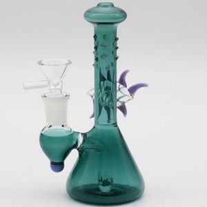 Hot Design Hookahs Oil Rigs Glass Bongs 15 cm lang met 14,4 mm glazen kommen Hunter Rookwaterpijpen