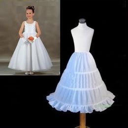 Pas cher Blanc Enfants Jupon A-ligne 3 Cerceaux Enfants Crinoline Jupon De Mariée Accessoires De Mariage Pour Fleur Fille Robe Filles Pageant Robes