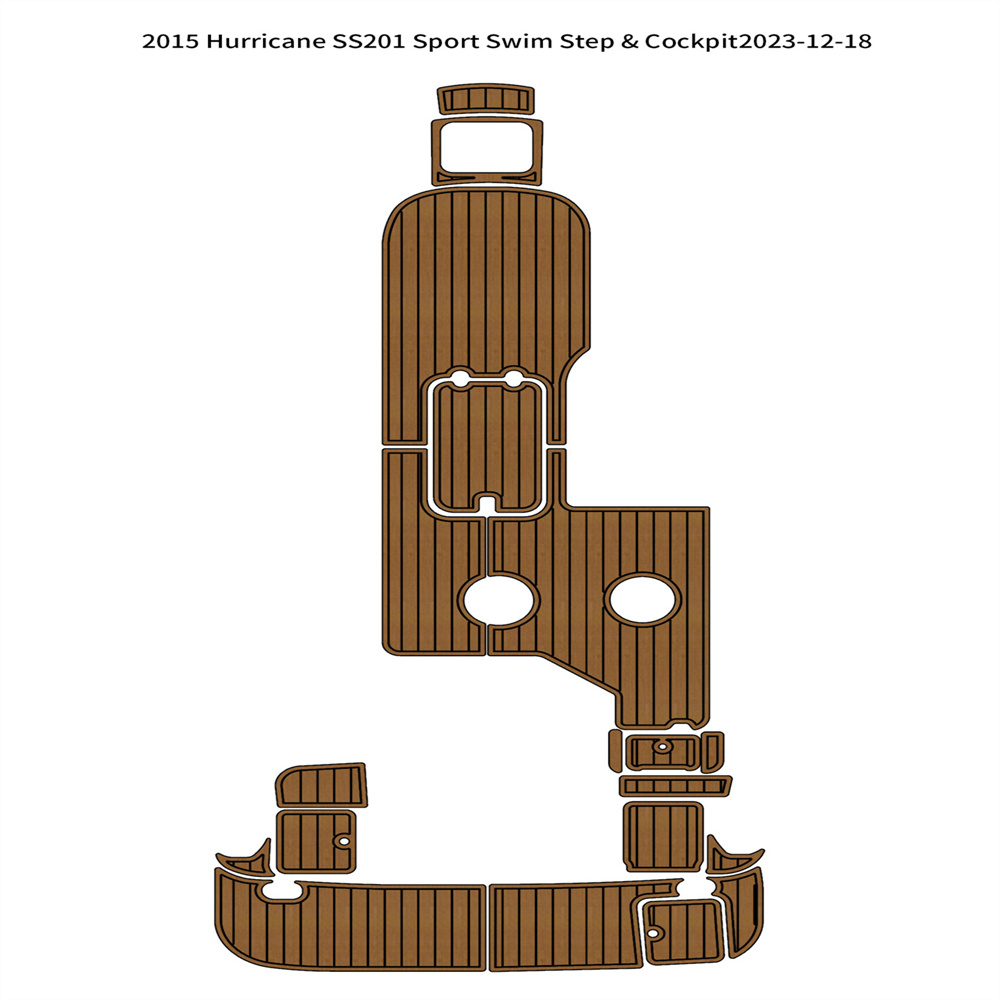 2015 Hurricane SS201 Sport Piattaforma da bagno Tappetino per pozzetto Schiuma EVA Tappetino per pavimenti in teak Seadek MarineMat Gatorstep Style Autoadesivo