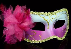 Fascinerende Vrouwen Sexy Hallowmas Venetiaanse half masker maskerade maskers bloem veer masker dansfeest Theater Prop Ball Bruiloft Feestelijk Masker