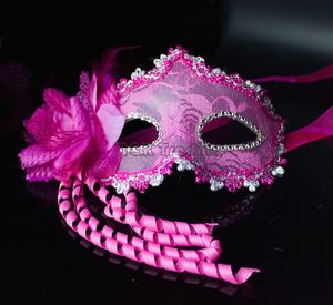 Maskerade maskers kanten gezicht met bloemendecoratie op make -up dance -feestmasker voor vrouwen en meisje meer kleuren gemengd