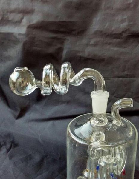 Livraison gratuite nouveau pot en verre transparent à 2 spirales, pièces de narguilé/bong en verre, long 8 cm, ventes au comptant