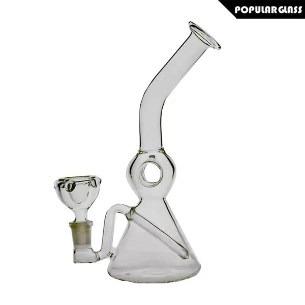 SAML 23 cm de haut bang narguilés Diffusion d'eau pipes à fumer belles plates-formes pétrolières bongs en verre taille de joint 14.4mm PG5044 (FC-donut)